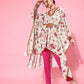 Ahalyaa Women Floral Printed Flared Sleeves Thread Work Crepe Kaftan Kurta | Swadesiicart