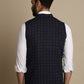 Even Apparels Men's Blue Mandarin Collar Waistcoat | Swadesiicart