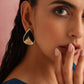 trueBrowns Brass Black Stone Drop Stud Earrings - Swadesiicart