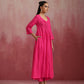 trueBrowns Pink Cotton Dobby Kurta Set | Swadesiicart