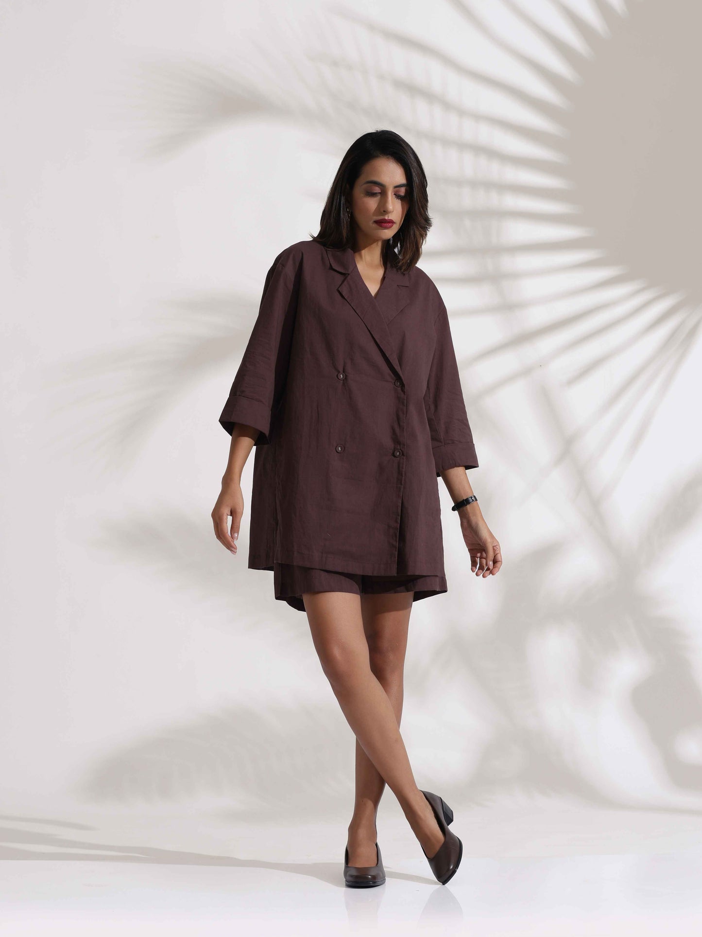 trueBrowns Cola Cotton Print Jacket & Short Co-ord Set - Swadesiicart