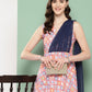 Ahalyaa Abstract Printed Empire Ethnic Dress | Swadesiicart