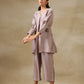 trueBrowns Grey Textured Silk Neck Pleat Co-Ord Set - Swadesiicart