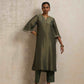 trueBrowns Green Tissue Kurta Set | Swadesiicart
