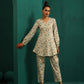 trueBrowns Teal Floral Cotton Printed Short Co-ord Set - Swadesiicart