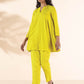 trueBrowns Lime Cotton Dobby Flared Co-ord Set - Swadesiicart