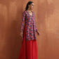 trueBrowns Pink Print Sharara Set | Swadesiicart