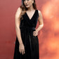 trueBrowns Black Velvet Sleeveless Dress | Swadesiicart