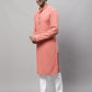 Even Apparels Maroon Pure Cotton Kurta With Band Collar | Swadesiicart