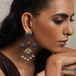 trueBrowns Silver Tone Chandbali Earrings - Swadesiicart