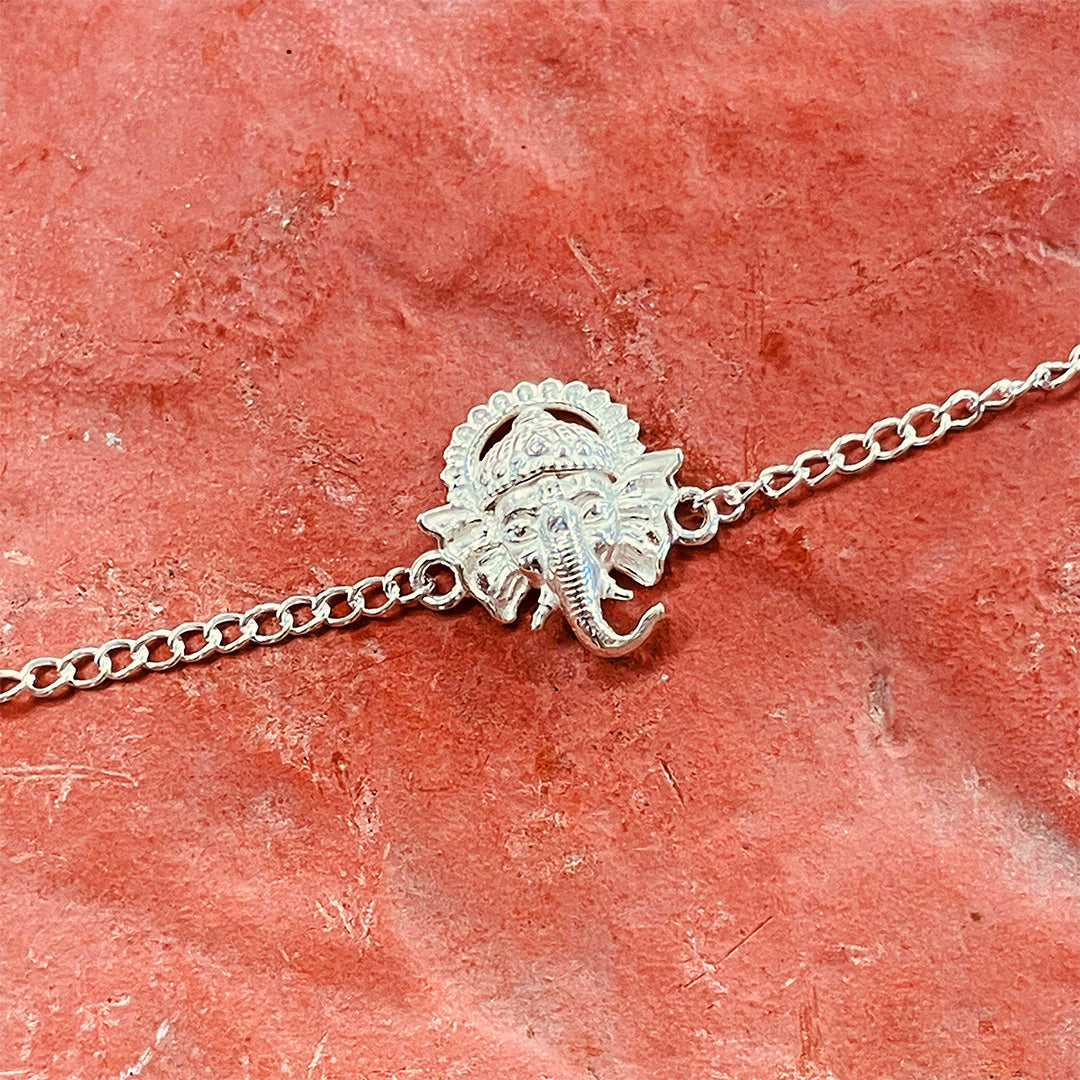 trueBrowns 925 Sterling Silver Ganesh Idol Silver Chain Rakhi | Swadesiicart