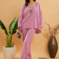 InWeave Women's Mauve Kantha Boho Full Sleeve Coord Set - Swadesiicart