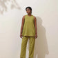 trueBrowns Pear Green Cotton Linen Co-Ord Set - Swadesiicart