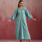 trueBrowns Aqua Blue Cotton Dobby Dress | Swadesiicart