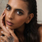 trueBrowns Silver Tone Floral Circular Ring | Swadesiicart