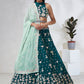 House of Panchhi Green Pure Georgette Sequins And Thread Embroidery Lehenga Choli & Dupatta | Swadesiicart