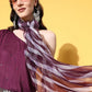 InWeave Women's Wine Mirror Work One Shoulder Kurta Set With Dupatta - Swadesiicart