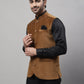 Even Apparels Men's Brown Nehru Jacket With Welt Pockets | Swadesiicart