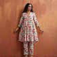 trueBrowns Off White Print Anarkali Kurta Co-ord Set - Swadesiicart