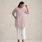 trueBrowns Pink Cotton Blend Short Kurta | Swadesiicart