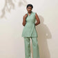 trueBrowns Mint Green Cotton Linen Co-Ord Set - Swadesiicart