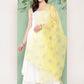 InWeave Women's Strappy Set Cream With Yellow W Chintz Or Dupatta - Swadesiicart