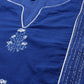 Ahalyaa Women Blue Floral Printed Pure Cotton Kurta with Trousers | Swadesiicart