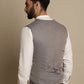 Even Apparels Men's Grey Double Breast Waistcoat | Swadesiicart