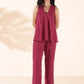 trueBrowns Carrot Cotton Dobby Sleeveless Co-ord Set - Swadesiicart