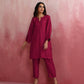 trueBrowns Pink Viscose Silk Kurta Co-ord Set - Swadesiicart