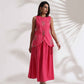 trueBrowns Pink Cotton Skirt Co-ord Set - Swadesiicart