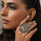 trueBrowns Silver Gold Tone Square Ring | Swadesiicart
