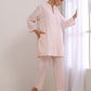 trueBrowns Pink Slub Relaxed Fit Co-Ord Set - Swadesiicart
