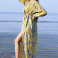 Noroke Vintage Crepe Yellow Vintage Printed Long Dress | Swadesiicart