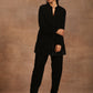trueBrowns Black Velvet Solid Co-ord Set - Swadesiicart