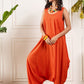 InWeave Orange Round Sleeveless Jumpsuit - Swadesiicart