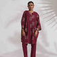 trueBrowns Purple Cotton Print Kurta Co-ord Set - Swadesiicart