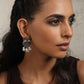 trueBrowns Silver Gold Tone Peacock Stud Earrings | Swadesiicart