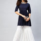 InWeave Women's Navy Blue Short Anarkali Kurta - Swadesiicart