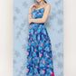 InWeave Women's Blue Pink Japanese Art Strappy Set - Swadesiicart