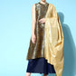 InWeave Women's Blue Banarasi Halter Kurta Set With Golden Dupatta - Swadesiicart