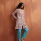 trueBrowns Off White Print Kurta Co-ord Set - Swadesiicart