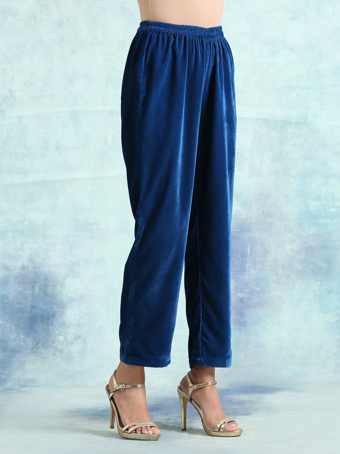 trueBrowns Blue Velvet Pant | Swadesiicart