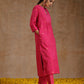 trueBrowns Pink Gold Cotton Yoke Kurta Set | Swadesiicart