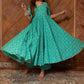 Pomcha Jaipur Bandhej Tiffany Blue Cotton Anarkali Set | Swadesiicart