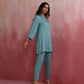trueBrowns Light Blue Modal Straight Kurta Co-ord Set - Swadesiicart