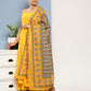 InWeave Women's Yellow Ray Strappy Kurta Set With Yellow Zig Zag Cotton Dupatta - Swadesiicart