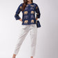 InWeave Elephant Print Blue Top - Swadesiicart