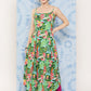 InWeave Women's Mint Green Leaf Japanese Art Strappy Set - Swadesiicart