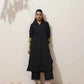 trueBrowns Black Cotton Linen Kurta Pant Set | Swadesiicart